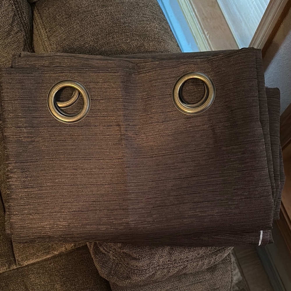 Brown Grommet Black-Out Curtains -2
